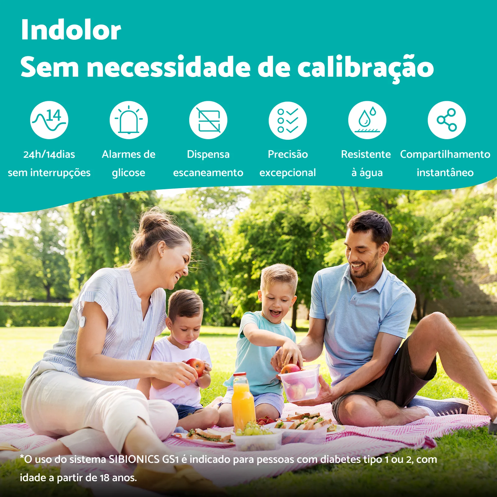 SIBIONICS CGM GS1 - Sistema de monitoramento contínuo de glicose