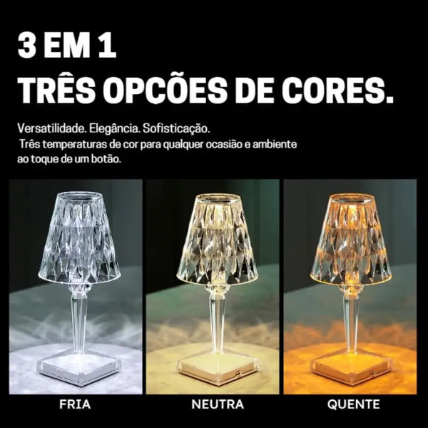 Luminária de Mesa Led Sem Fio 3 em 1 Premium Cridia™